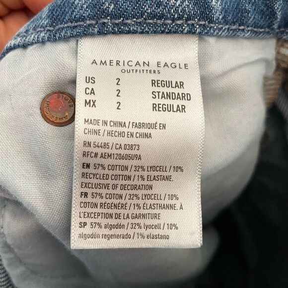 American Eagle Womens Bootcut High Rise Jeans 2R Split Hem Kendrick Lamar - Picture 4 of 7